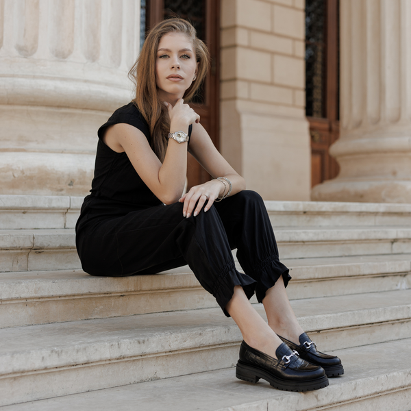 ANTONIS NOIR CROCO - MOCASSIN