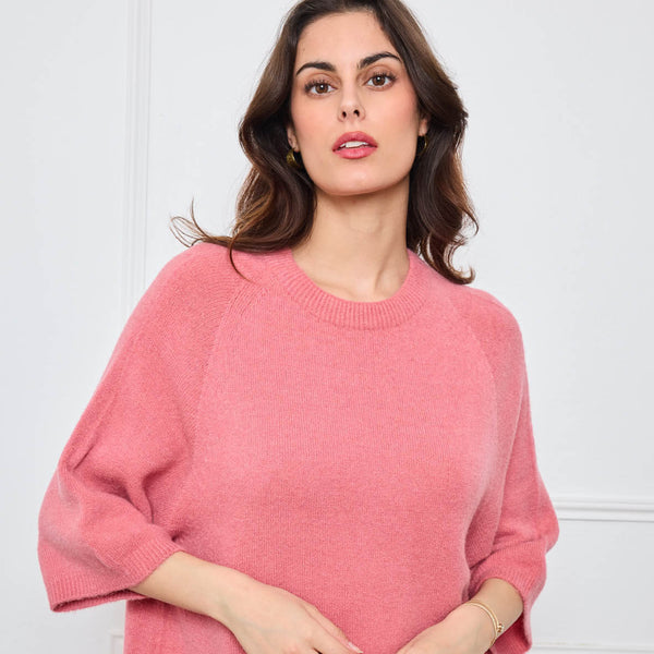 PULL COL ROND AVEC MANCHES 3/4 LOUIE ROSE - André