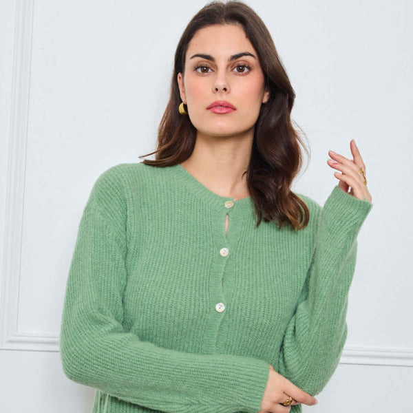 CARDIGAN COL ROND AVELINE SAUGE - André