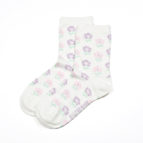 Chaussettes Fleurs pastel - Lilas
