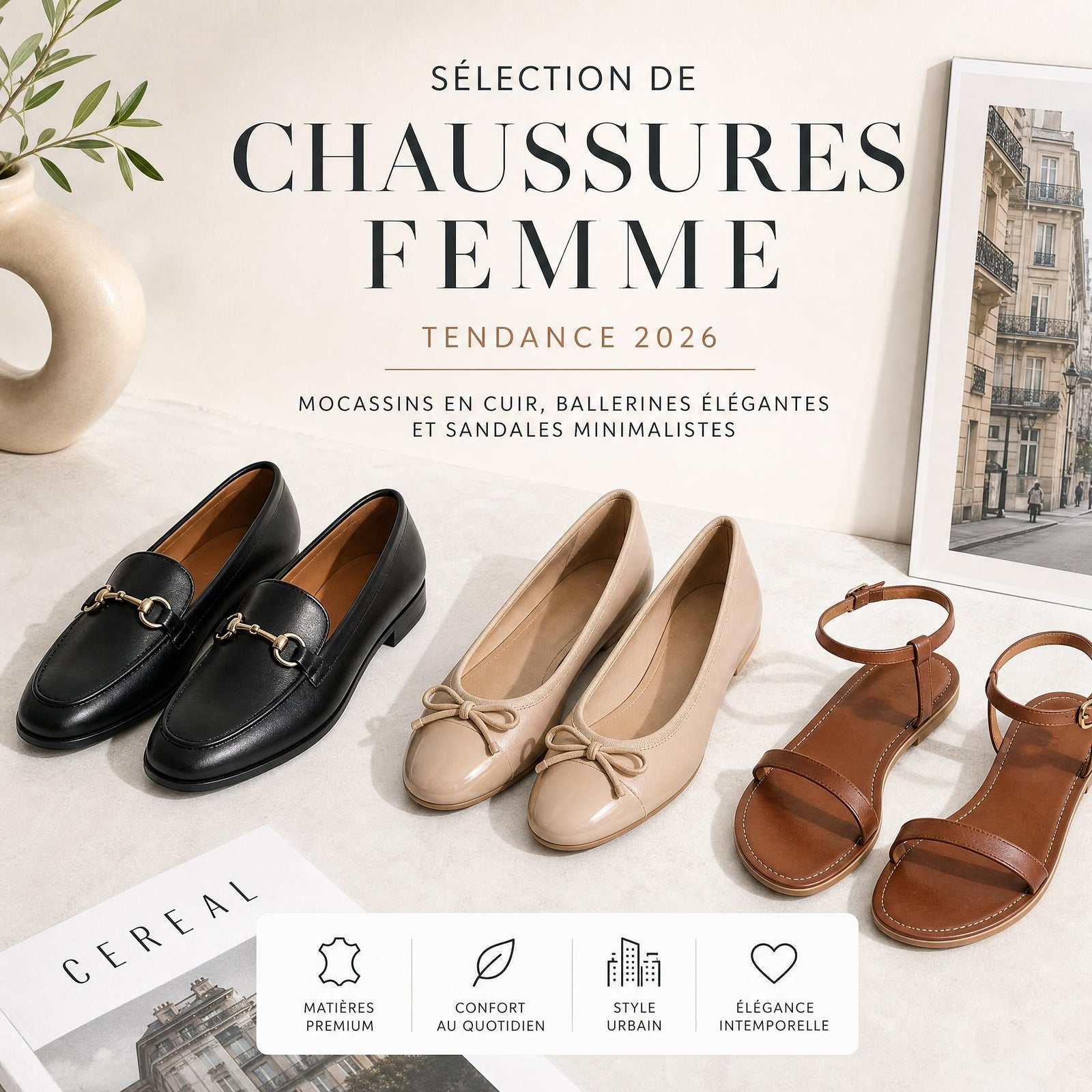 Mocassins, ballerines, sandales : quel type de chaussures femme choisir pour être stylée et à l'aise au quotidien en 2026 ?