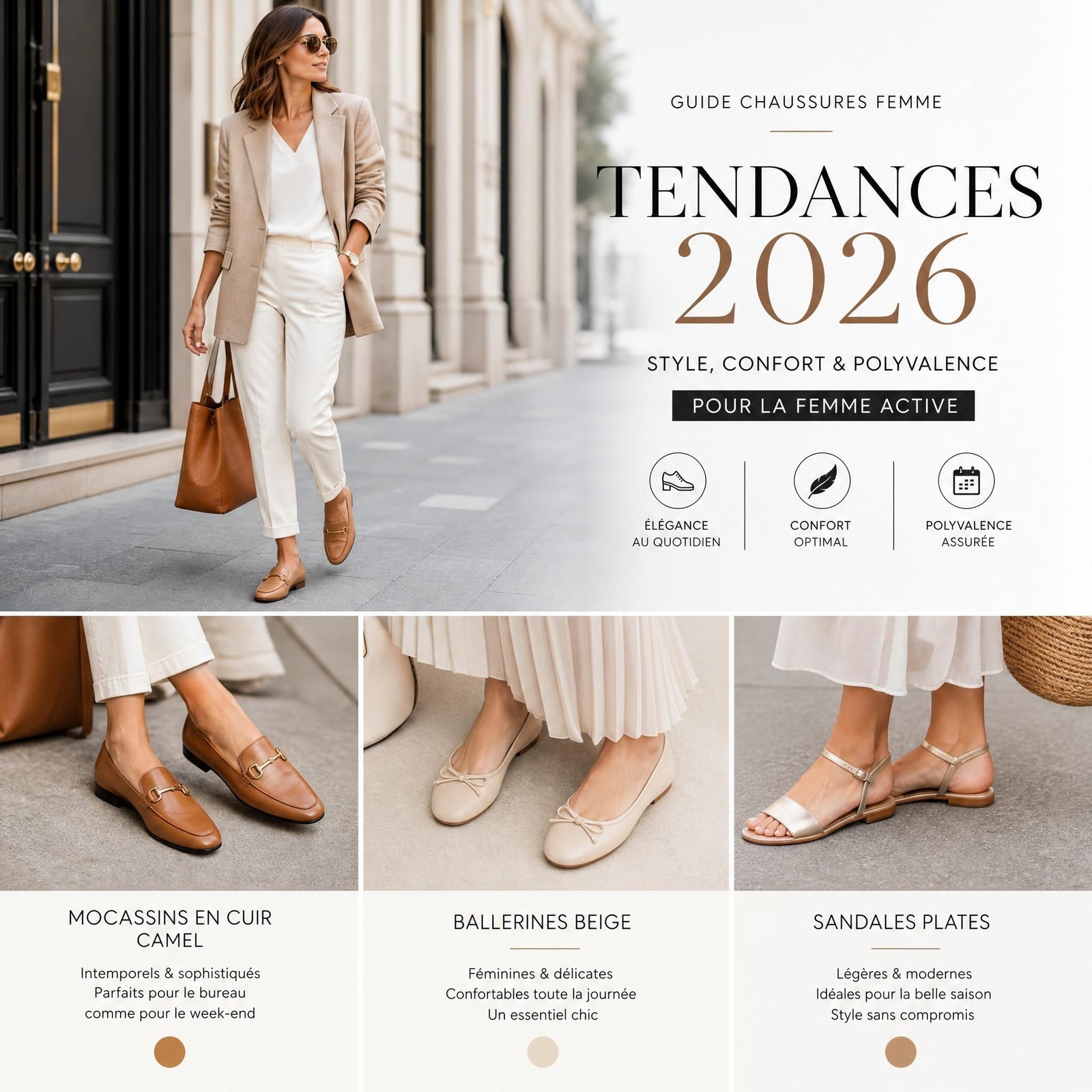 Mocassins, ballerines ou sandales : quelles chaussures femme choisir pour ton quotidien en 2026 ?