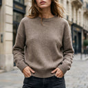 ADALINE - 100% LAINE - TAUPE - TU - PULL