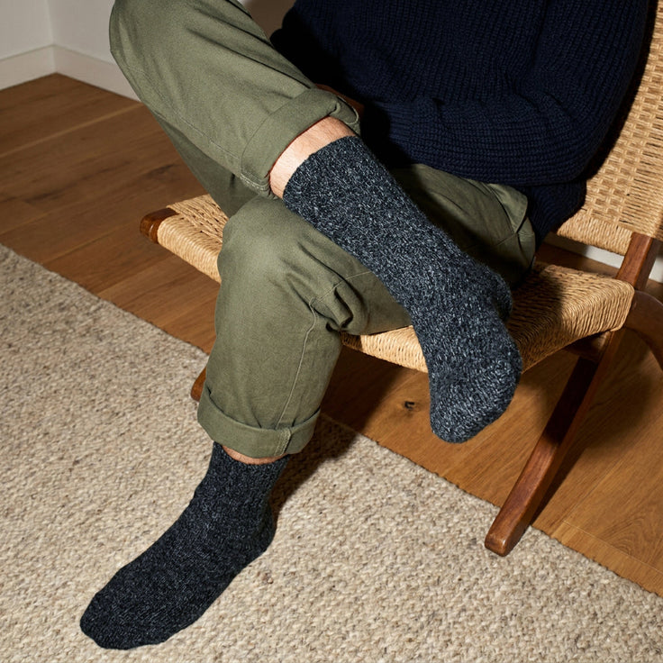 Chaussettes en laine Alliance - Bleu gris