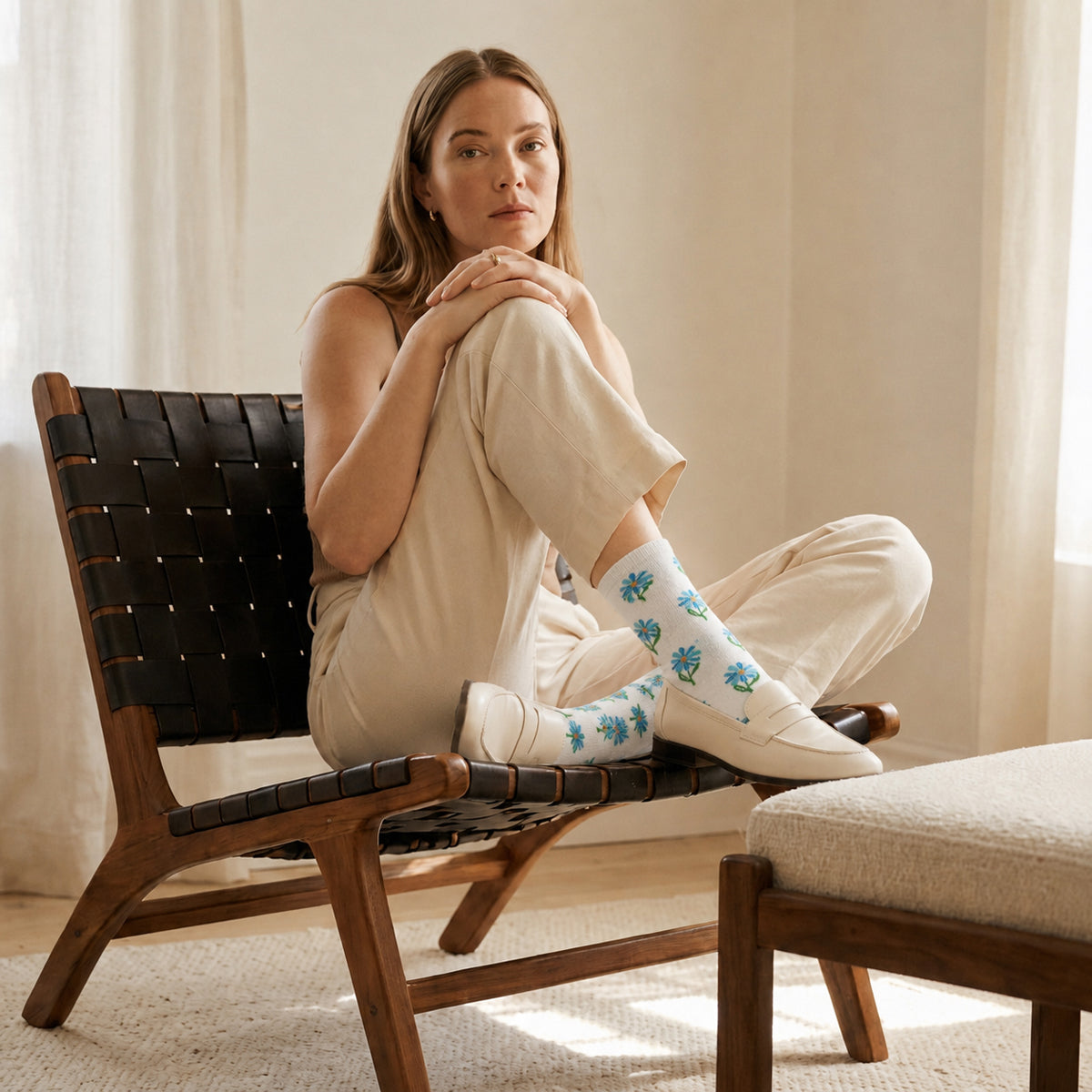 Chaussettes Bleuet - Blanc