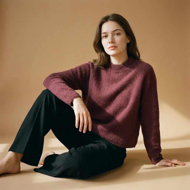CASILDA - MELANGE LAINE ET ALPAGA - BORDEAUX - TU - PULL