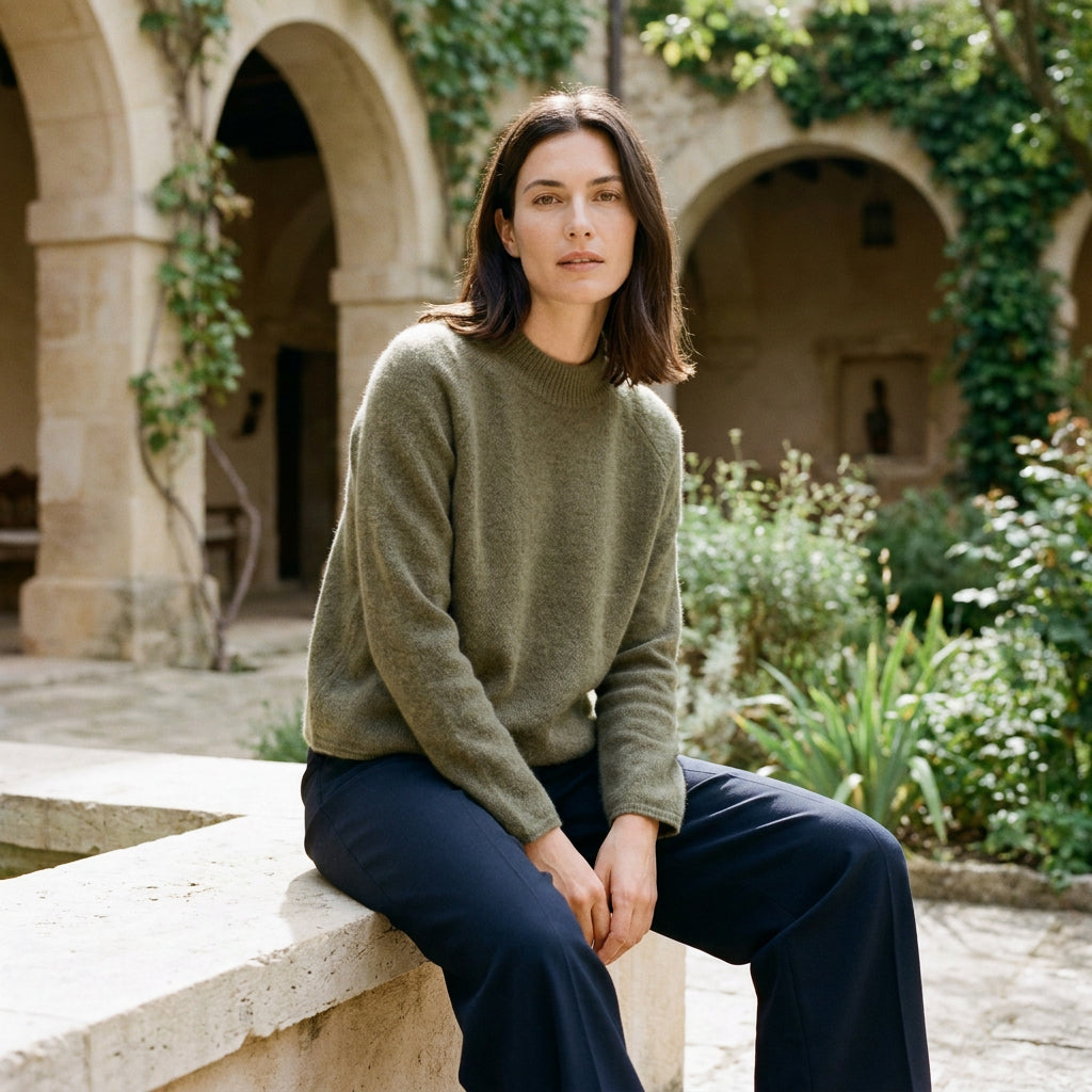 CASILDA - MELANGE LAINE ET ALPAGA - KAKI - TU - PULL