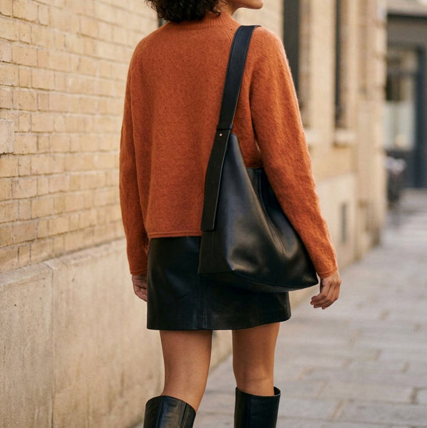 CASILDA - MELANGE LAINE ET ALPAGA - ORANGE - TU - PULL