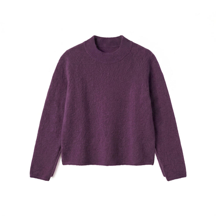 CASILDA - MELANGE LAINE ET ALPAGA - PRUNE - TU - PULL
