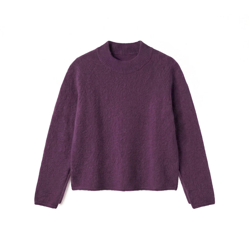 CASILDA - MELANGE LAINE ET ALPAGA - PRUNE - TU - PULL
