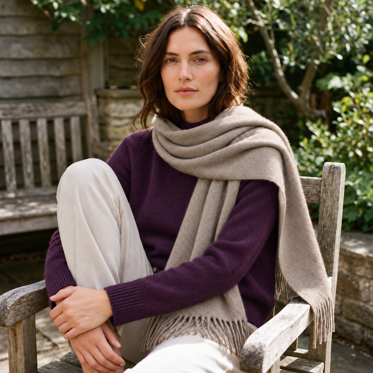 CASILDA - MELANGE LAINE ET ALPAGA - PRUNE - TU - PULL