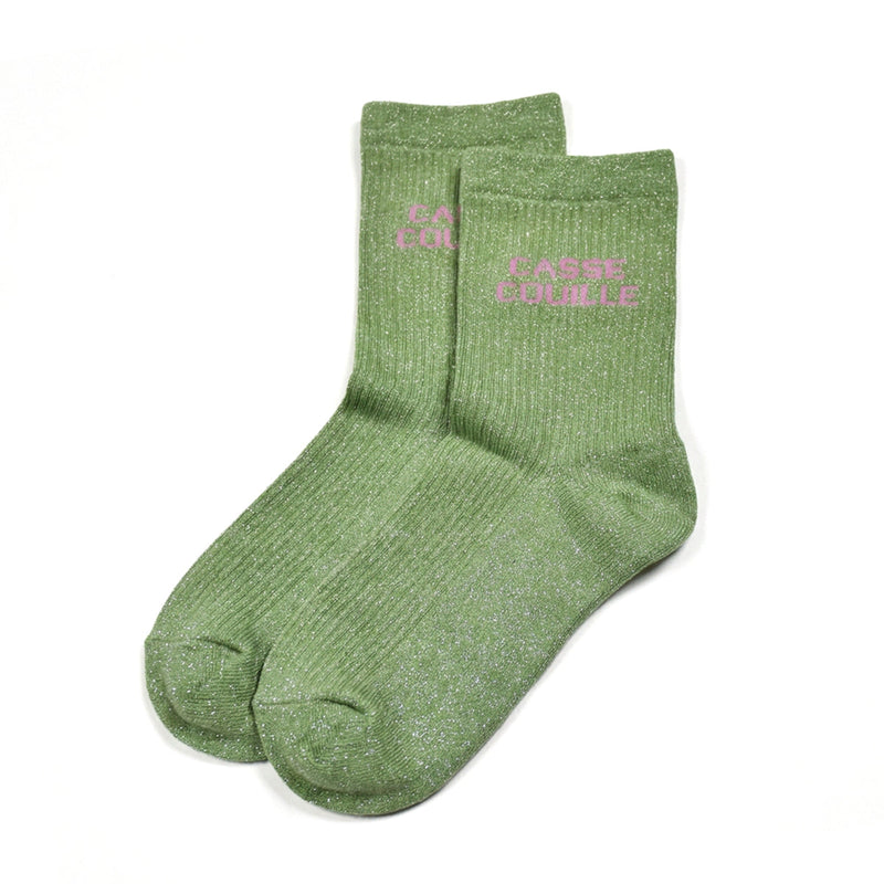 Chaussettes à paillettes Casse Couille - Vert clair