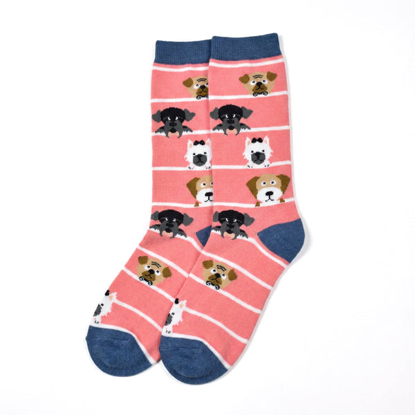Longues chaussettes Chiens - Corail