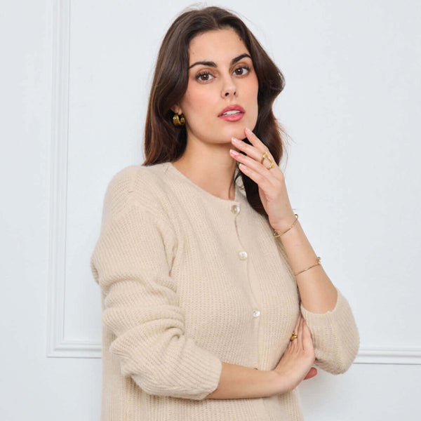 CARDIGAN COL ROND AVELINE BEIGE - André