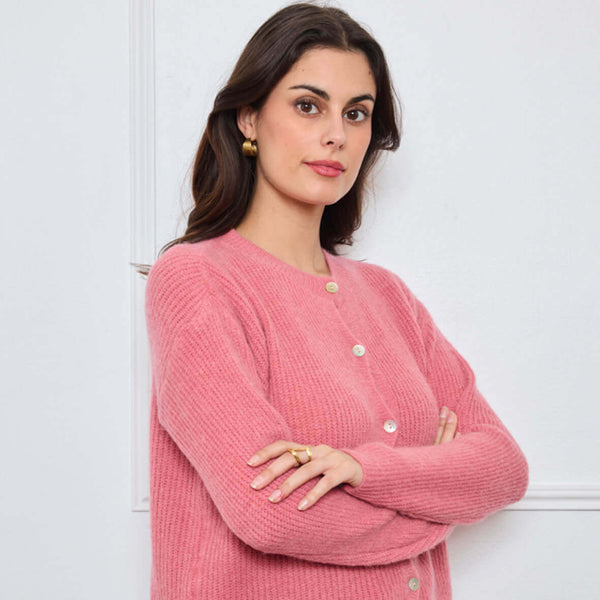 CARDIGAN COL ROND AVELINE ROSE - André