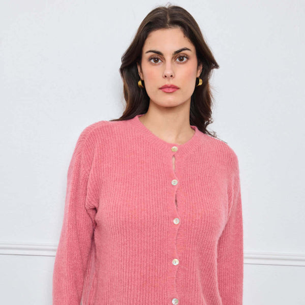 CARDIGAN COL ROND AVELINE ROSE - André