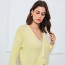 CARDIGAN COL V GLORIA JAUNE POUSSIN - André