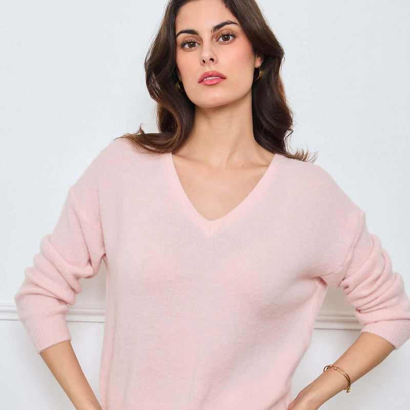 PULL COL V OPALINE ROSE CLAIR - André