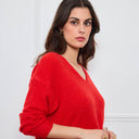 PULL COL V OPALINE ROUGE - André
