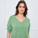 PULL COL V OPALINE SAUGE - André