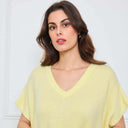 PULL COL V OVERSIZED SANS MANCHES MILIE JAUNE POUSSIN - André