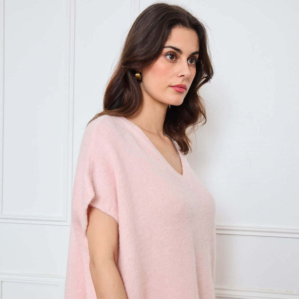 PULL COL V OVERSIZED SANS MANCHES MILIE ROSE CLAIR - André