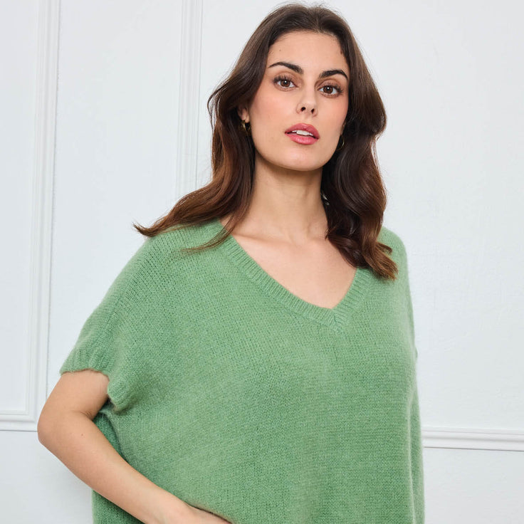 PULL COL V OVERSIZED SANS MANCHES MILIE SAUGE - André