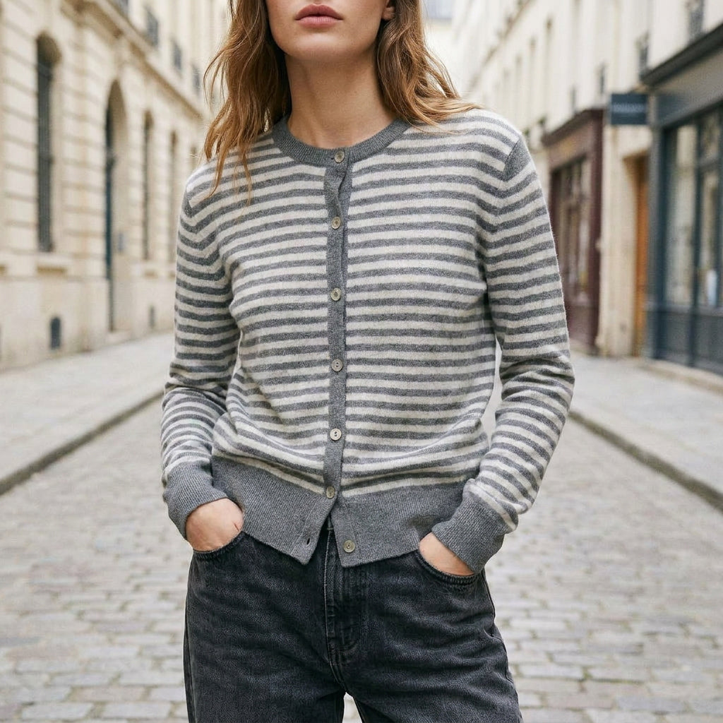 DOROTHEE - MELANGE LAINE ET CACHEMIRE - ANTHRACITE / GRIS CLAIR - TU - GILET