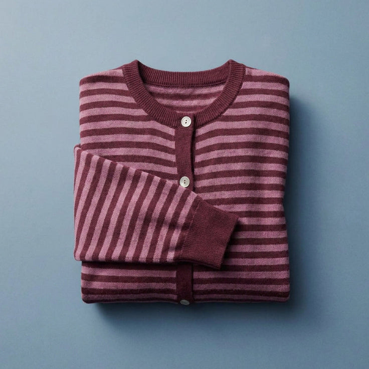 DOROTHEE - MELANGE LAINE ET CACHEMIRE - BORDEAUX / ROSE - TU - GILET