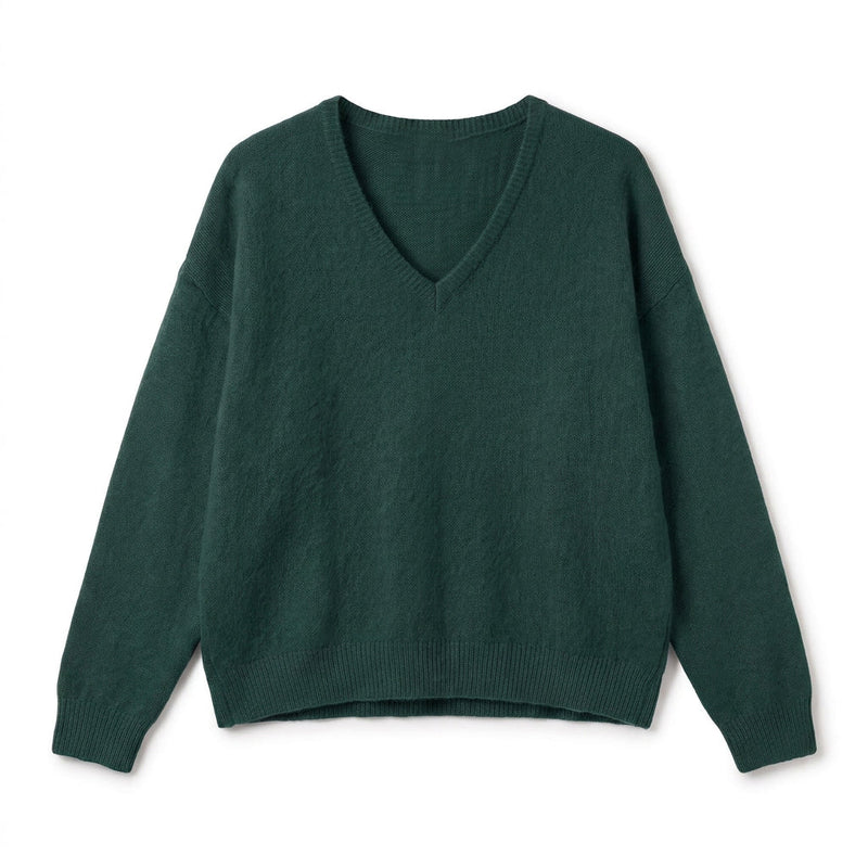 ELOIA - MELANGE ALPAGA ET LAINE - VERT BOUTEILLE - TU - PULL