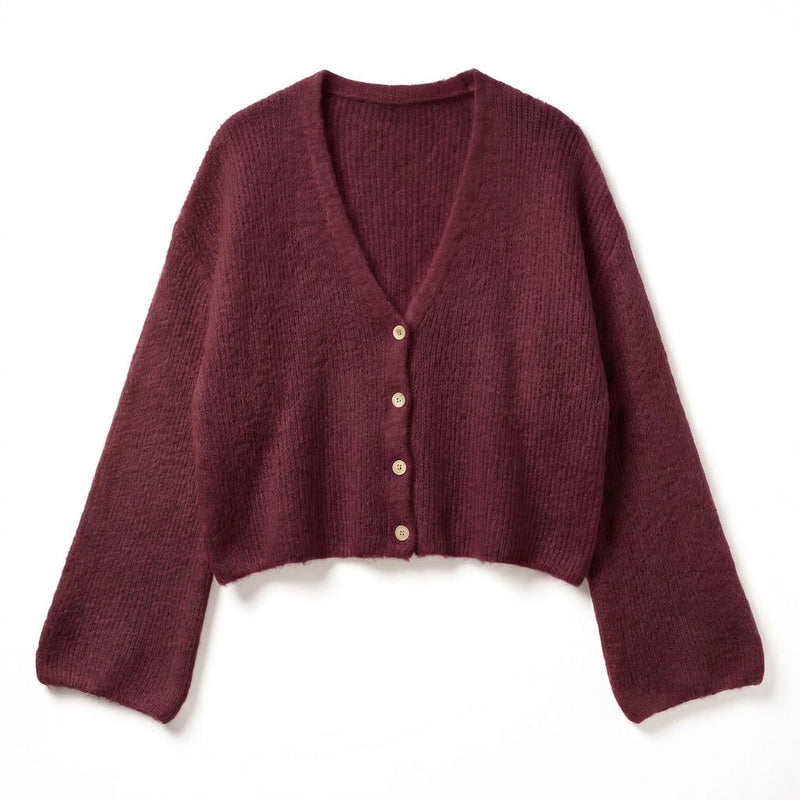 FIORELLA - ALPAGA MELANGE - BORDEAUX - TU - GILET