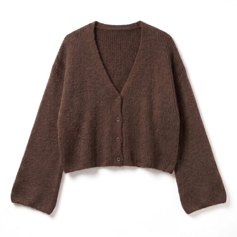 FIORELLA - ALPAGA MELANGE - CHOCOLAT - TU - GILET