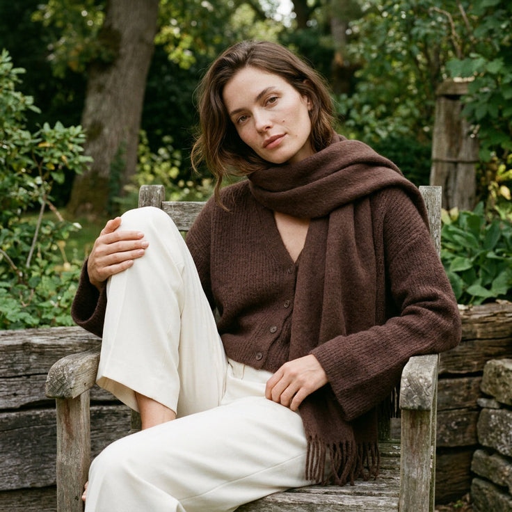FIORELLA - ALPAGA MELANGE - CHOCOLAT - TU - GILET