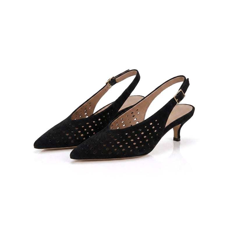 FONIE NOIR SUEDE - SLINGBACK