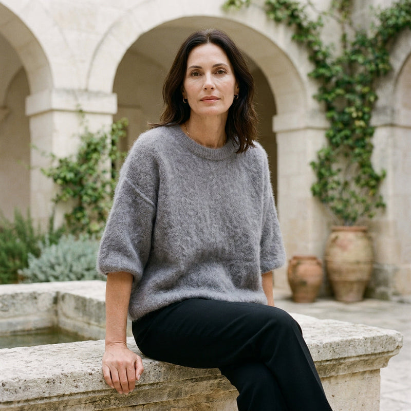 GRAZIELLA - KID MOHAIR MELANGE - ANTHRACITE - TU - PULL