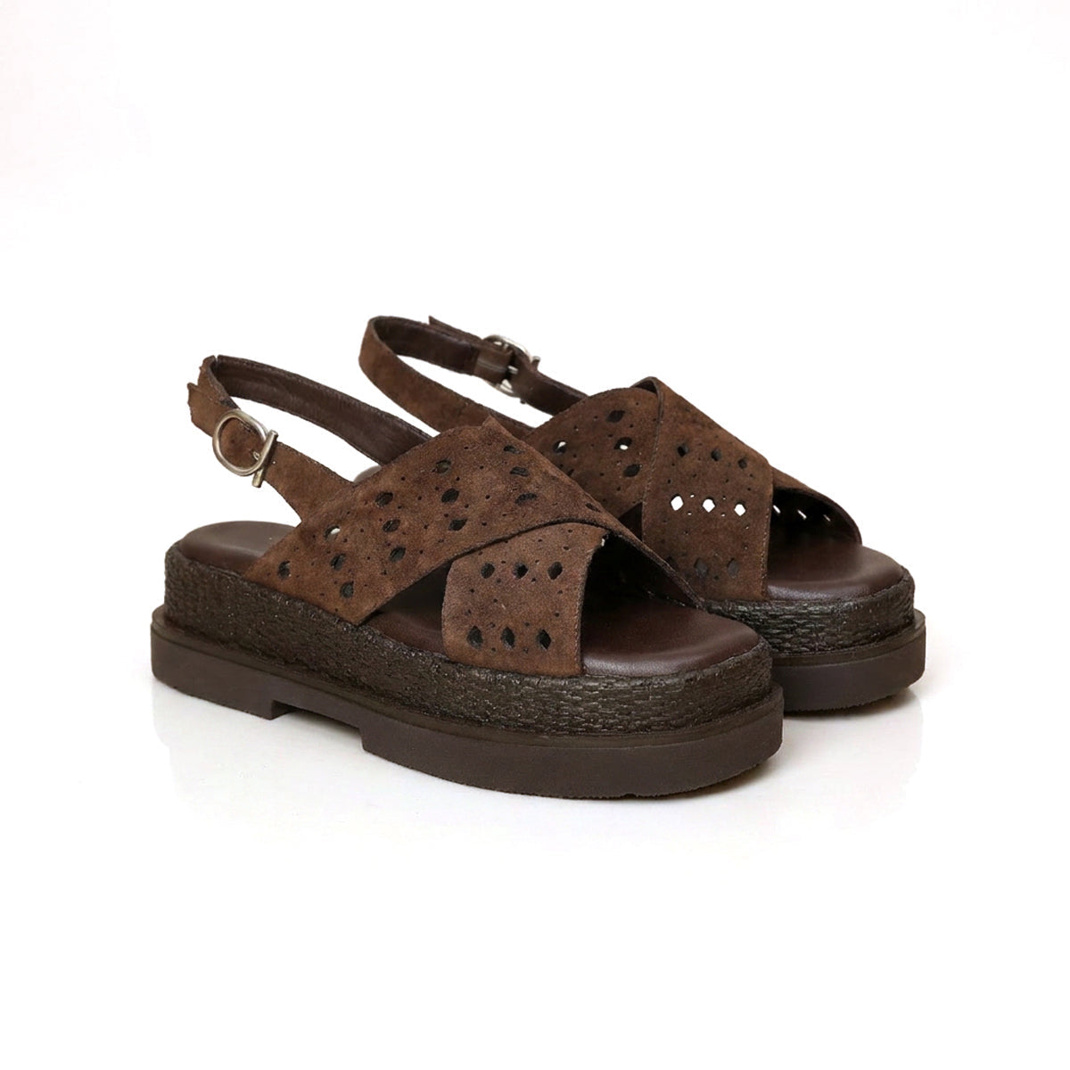 HIMRA MARRON SUEDE - SANDALE