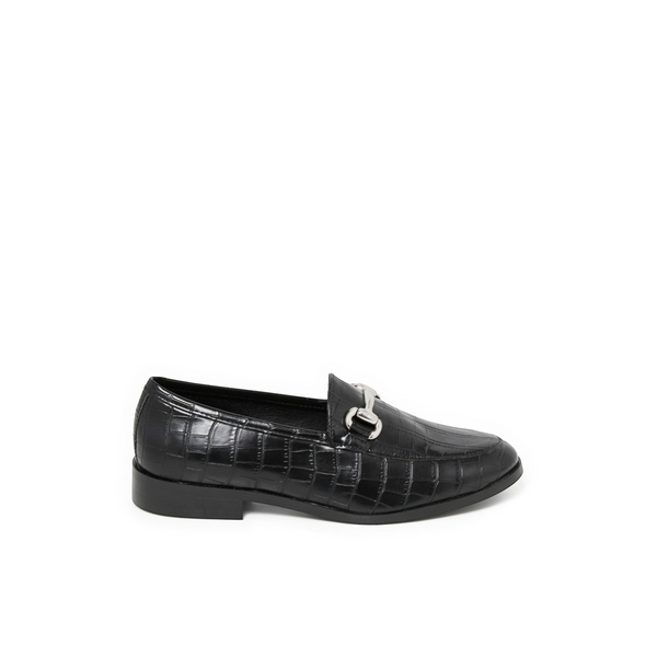 ILYANE NOIR CROCO - MOCASSIN