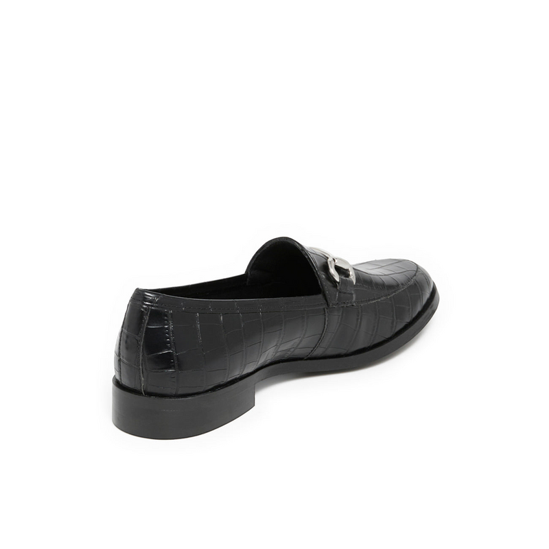 ILYANE NOIR CROCO - MOCASSIN