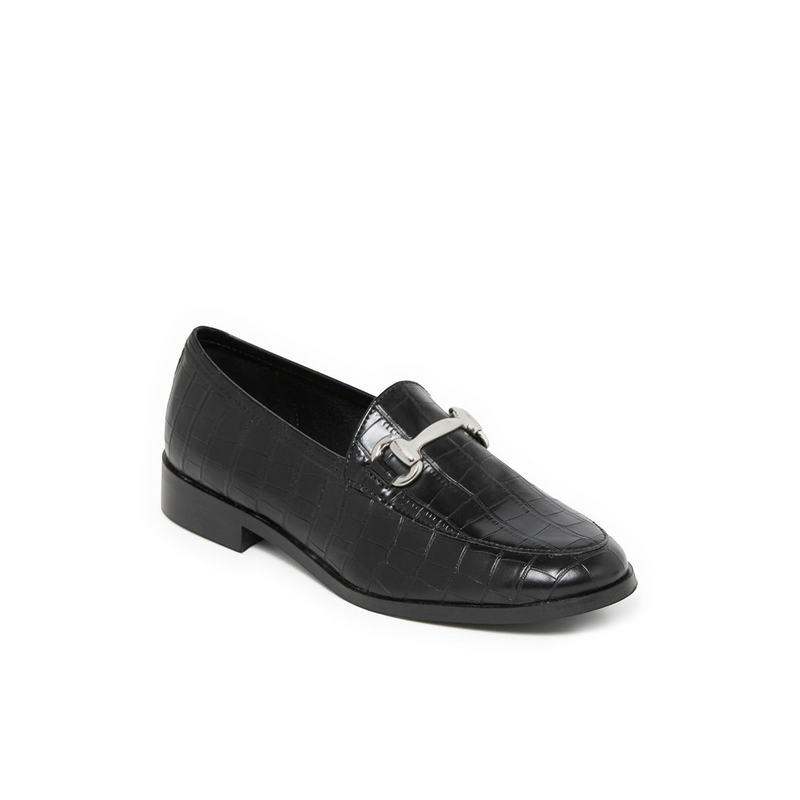 ILYANE NOIR CROCO - MOCASSIN
