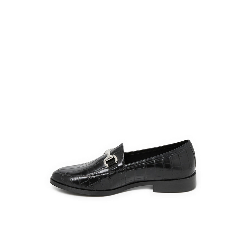 ILYANE NOIR CROCO - MOCASSIN