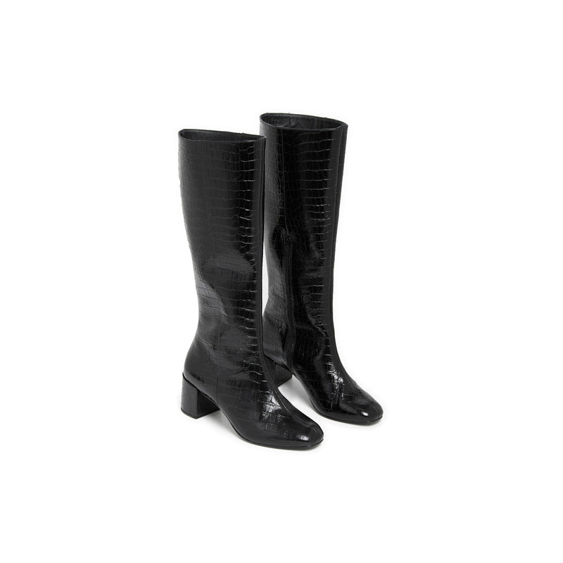 LEZIA NOIR CROCO - BOTTE