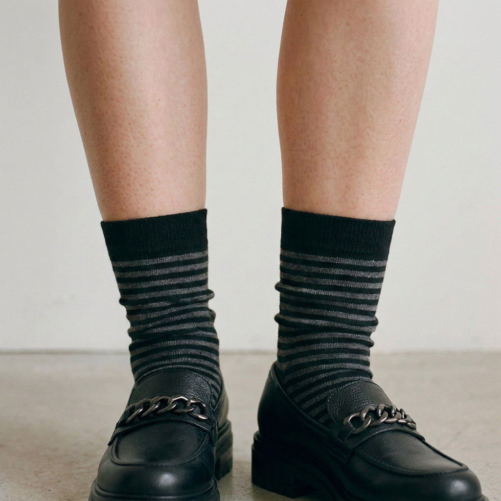 Chaussettes Lignes - Noir / Grey