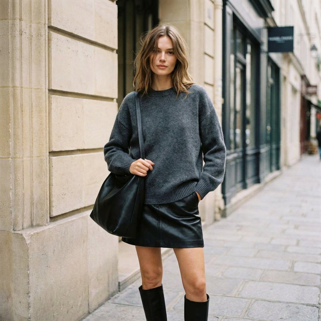 LUCETTE - MELANGE LAINE ET CACHEMIRE - GRIS FONCE - TU - PULL