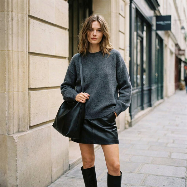 LUCETTE - MELANGE LAINE ET CACHEMIRE - GRIS FONCE - TU - PULL