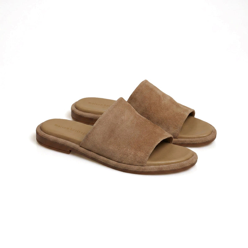 MACARIA BEIGE SUEDE - MULE