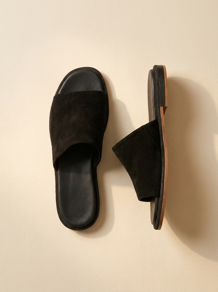 MACARIA NOIR SUEDE - MULE