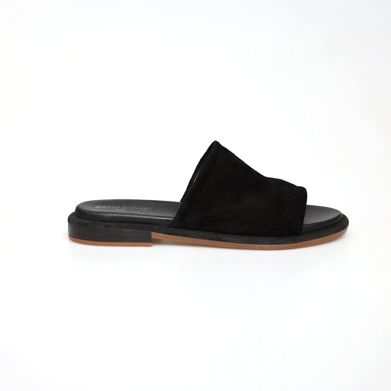 MACARIA NOIR SUEDE - MULE