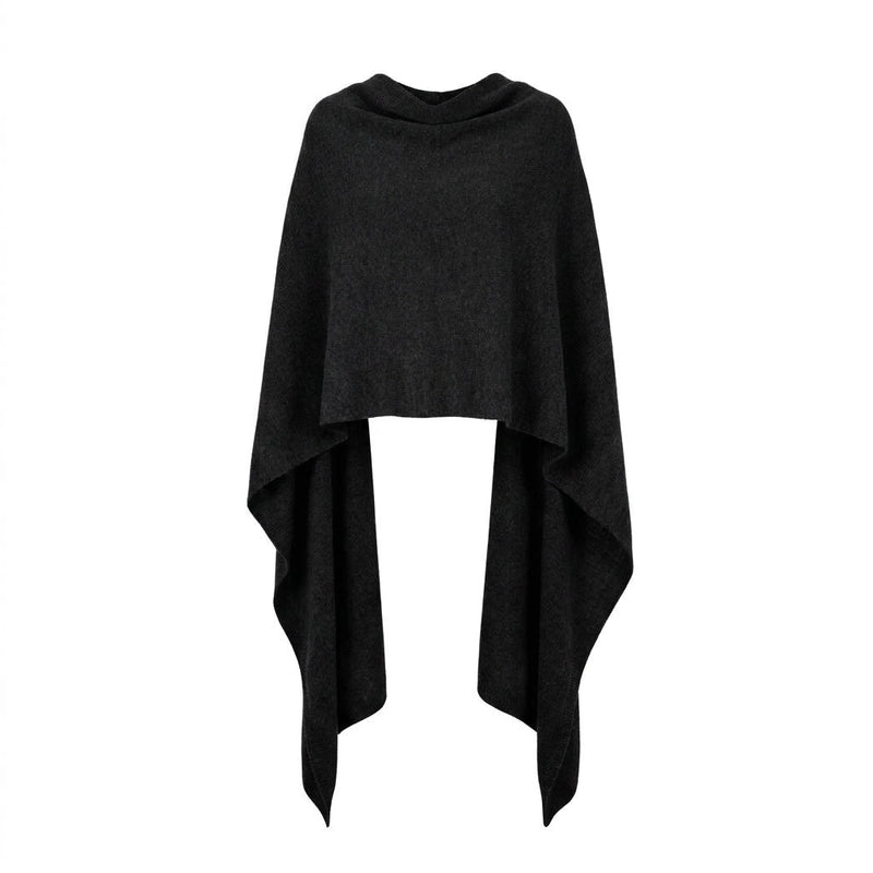 MARGUERITE - MELANGE LAINE ET CACHEMIRE - NOIR - TU - PONCHO