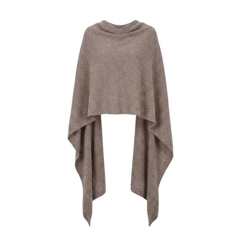 MARGUERITE - MELANGE LAINE ET CACHEMIRE - TAUPE - TU - PONCHO