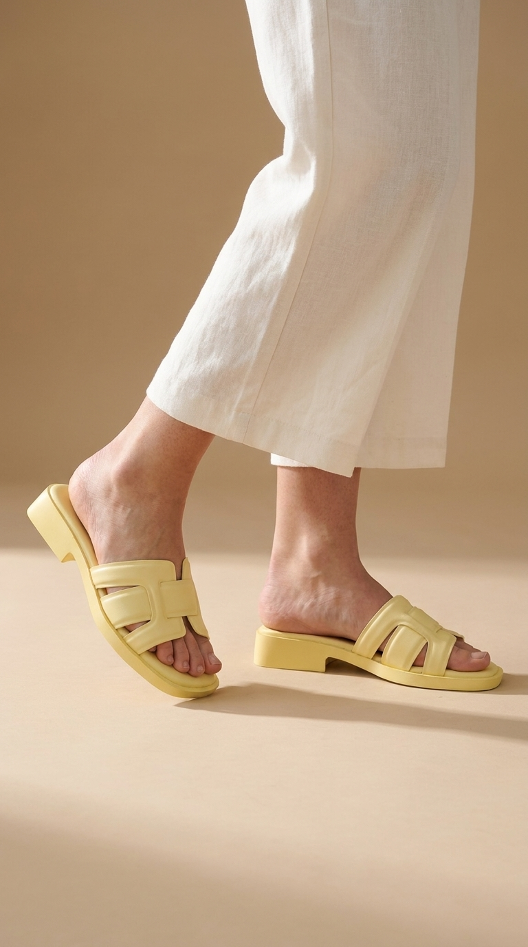 MARLENE jaune mule portée - André